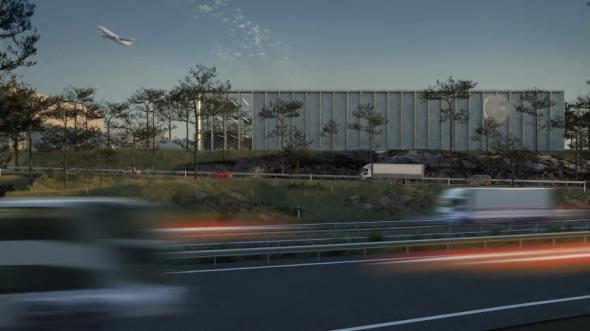 Visionsbild över kommande logistikanläggning vid Göteborg Landvetter Airport (bilden är en illustration).