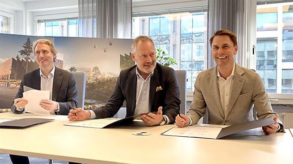 Avsiktsförklaringen gällande Link40 undertecknas av Erik Selin, vd Balder, Patrik Andersson, vd Business Region Göteborg och Jacob Torell, vd Next Step Group.