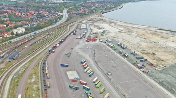Intermodal terminal i Trelleborgs Hamn.
