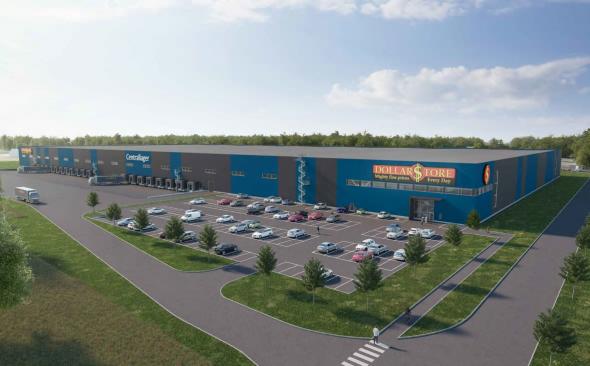 Visionsbild över Dollarstores nya centrallager (bilden är en illustration).